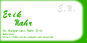 erik mahr business card